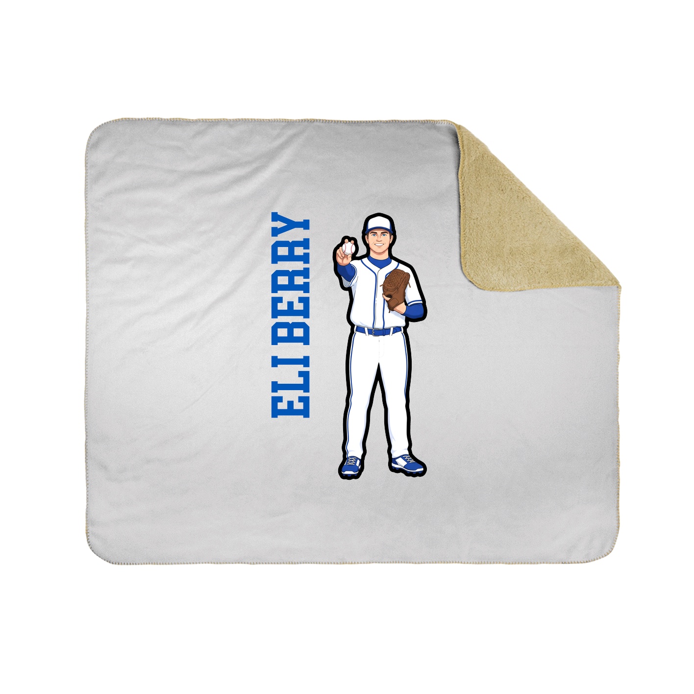 Throw Blanket — Name Vertical in White