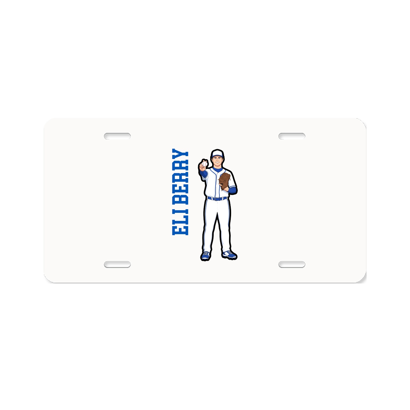 License Plate — Name Vertical in Classic