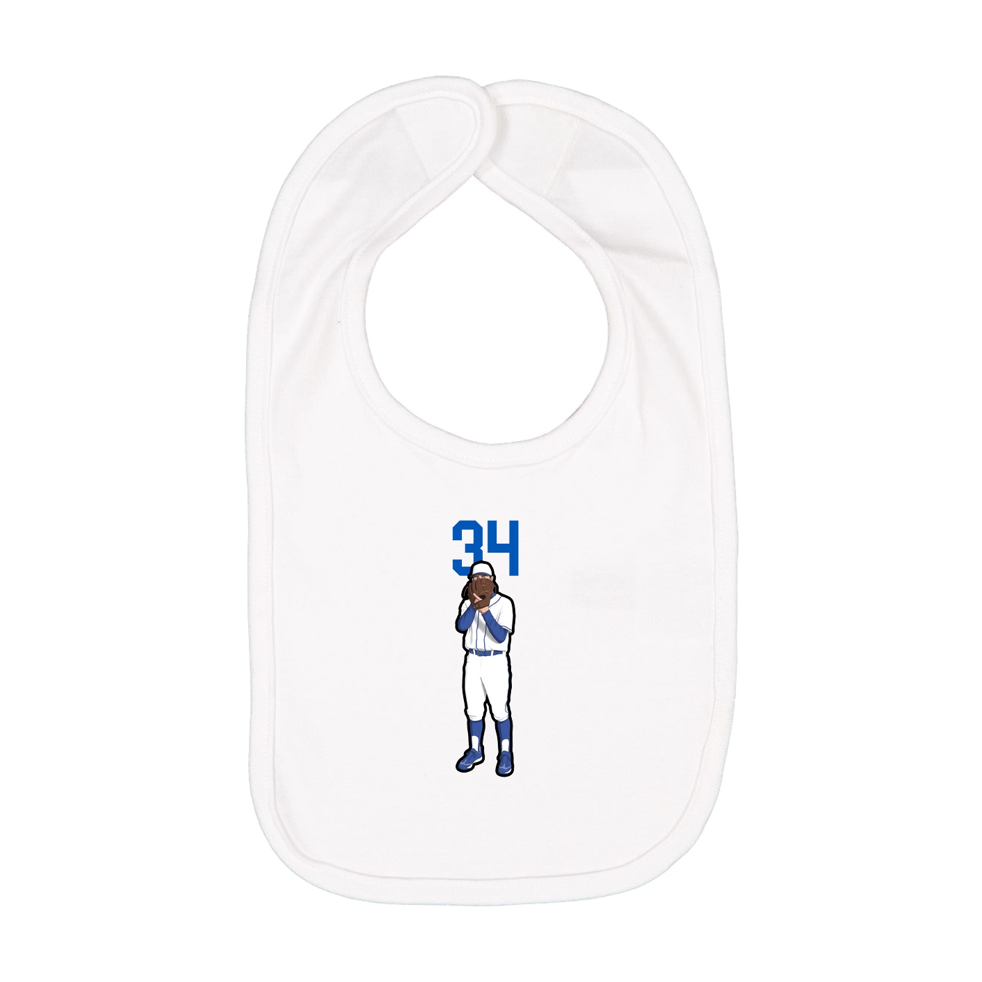 Infant Bib — Number Top in White