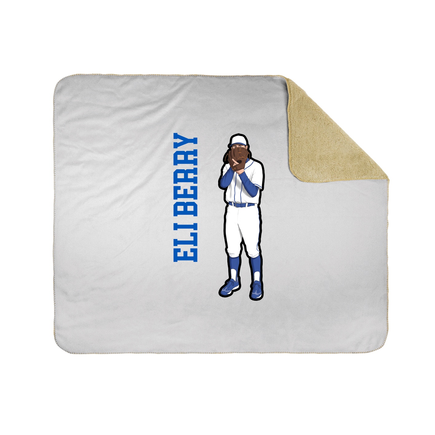 Throw Blanket — Name Vertical in White