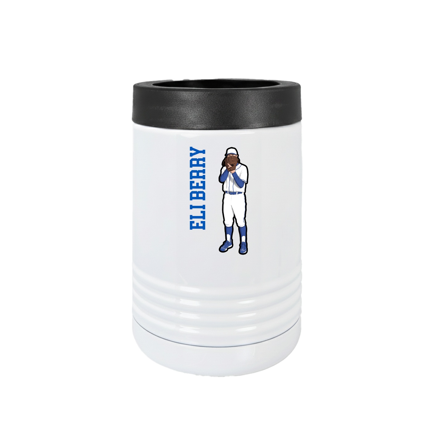 Beverage Holder — Name Vertical in White