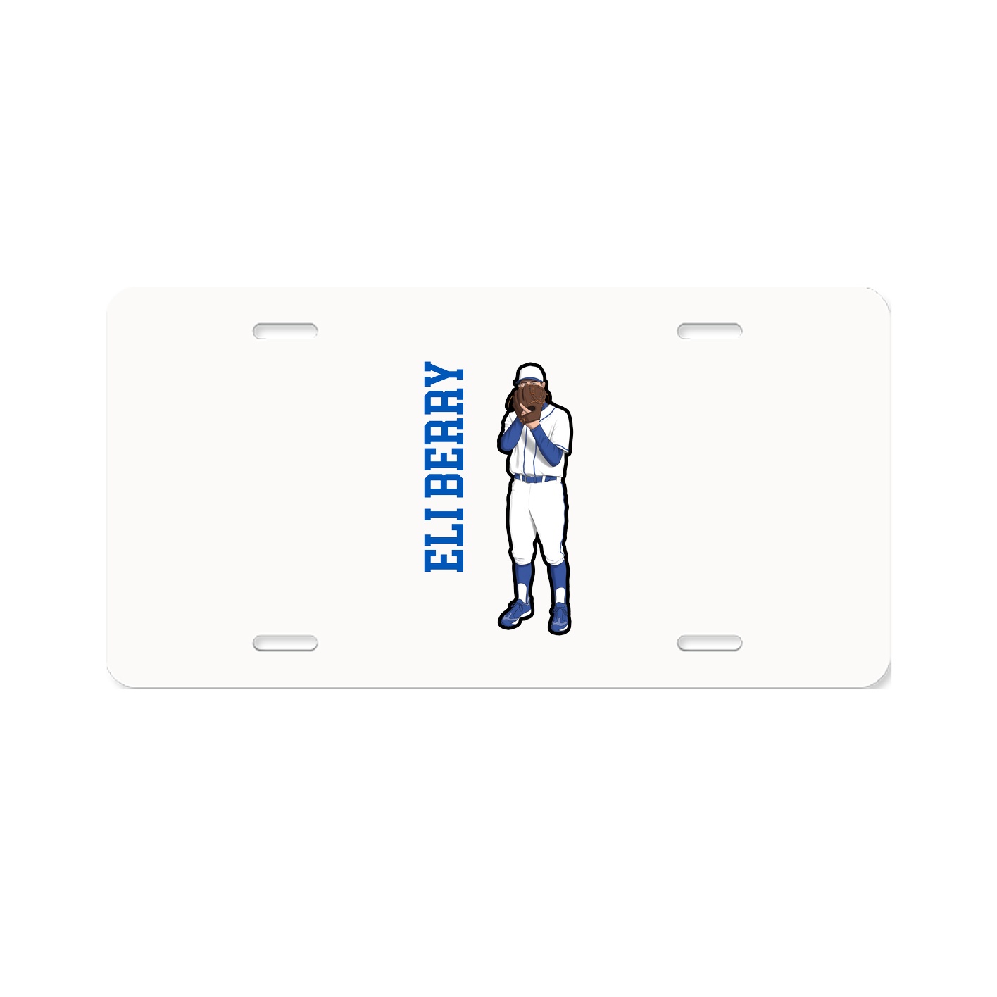 License Plate — Name Vertical in Classic
