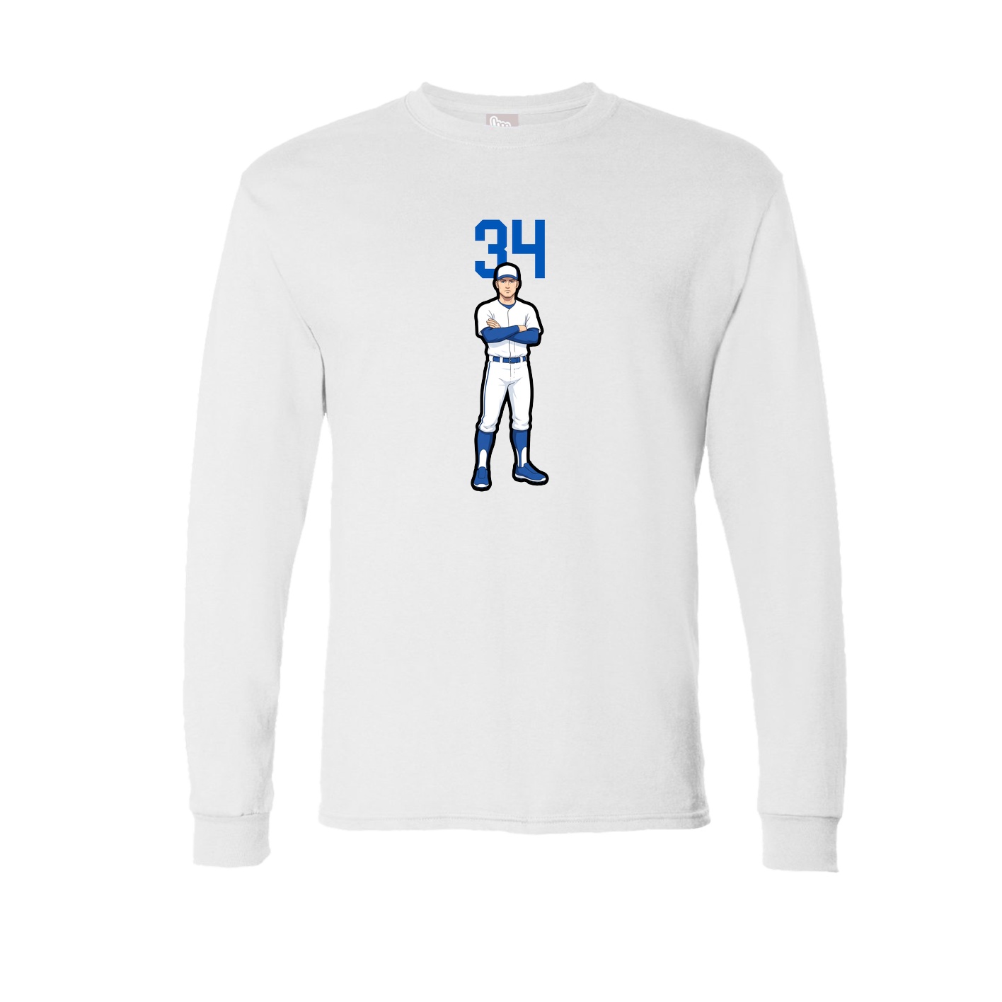 Long Sleeve Tee — Number Top in White