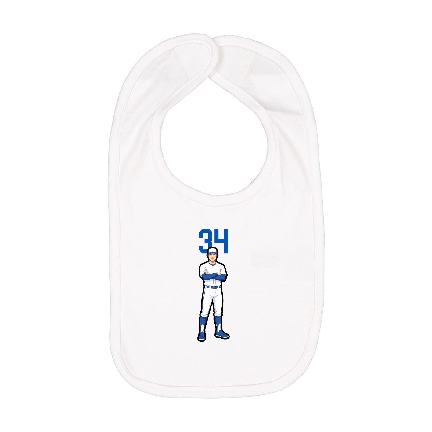 Infant Bib — Number Top in White