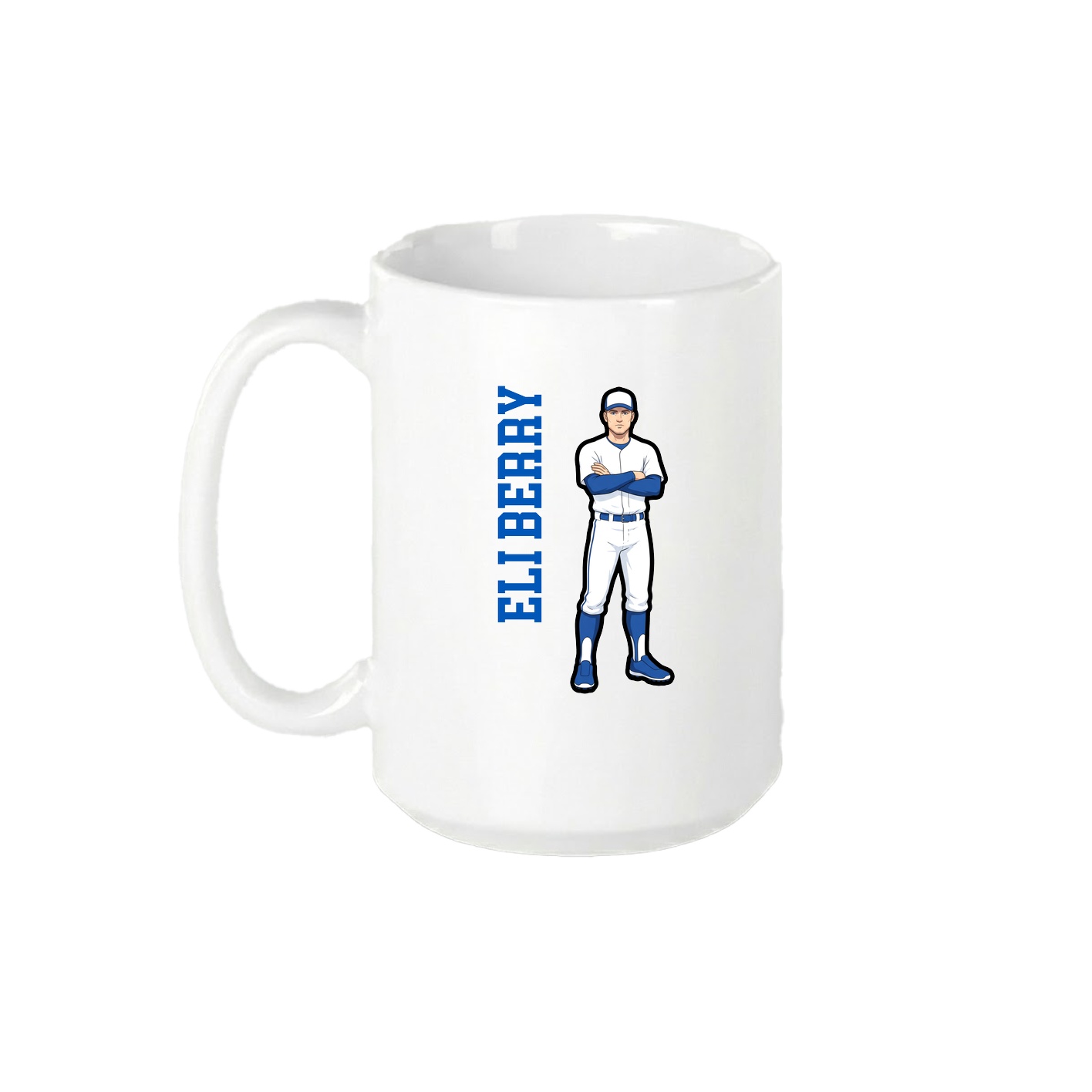 15oz Coffee Mug — Name Vertical in White
