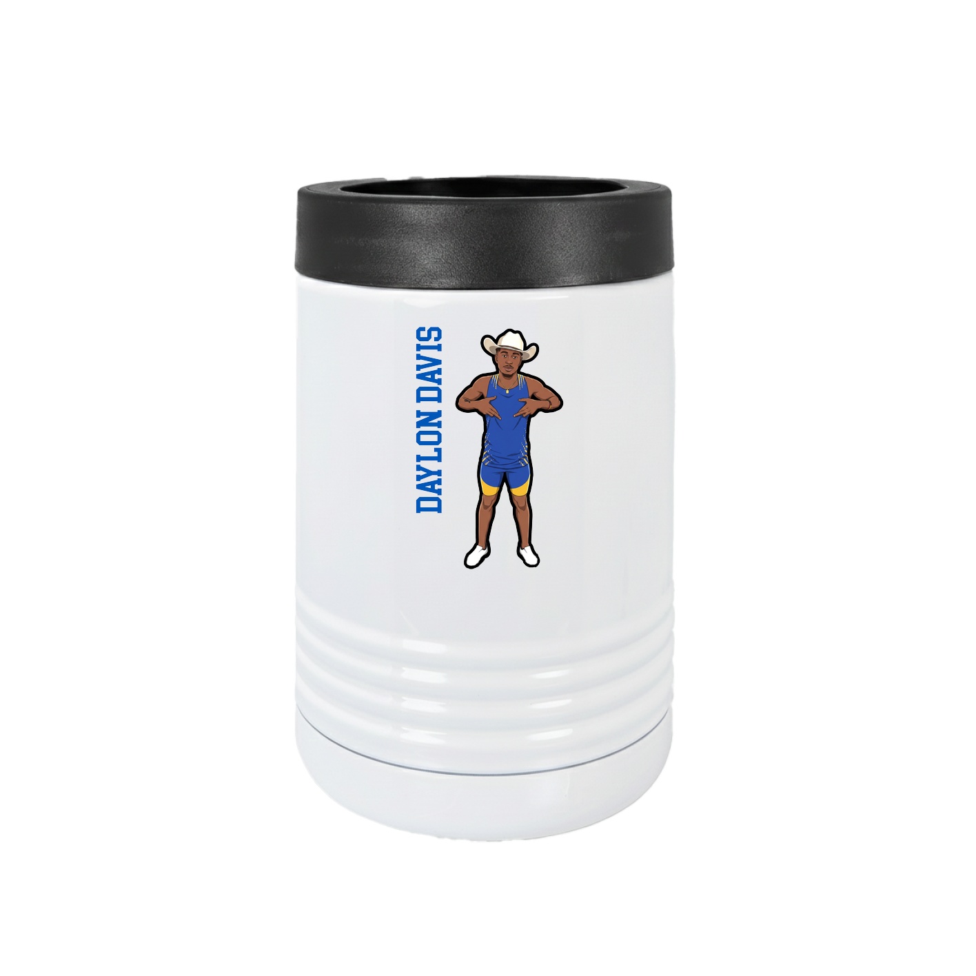 Beverage Holder — Name Vertical in White