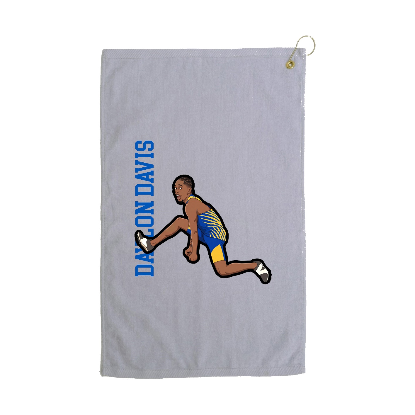 Golf Towel — Name Vertical in Grey