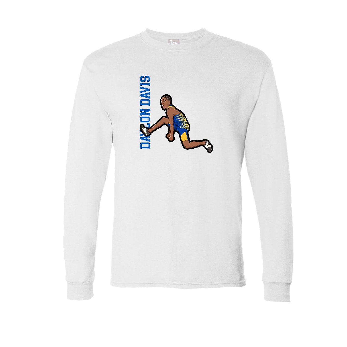 Long Sleeve Tee — Name Vertical in White