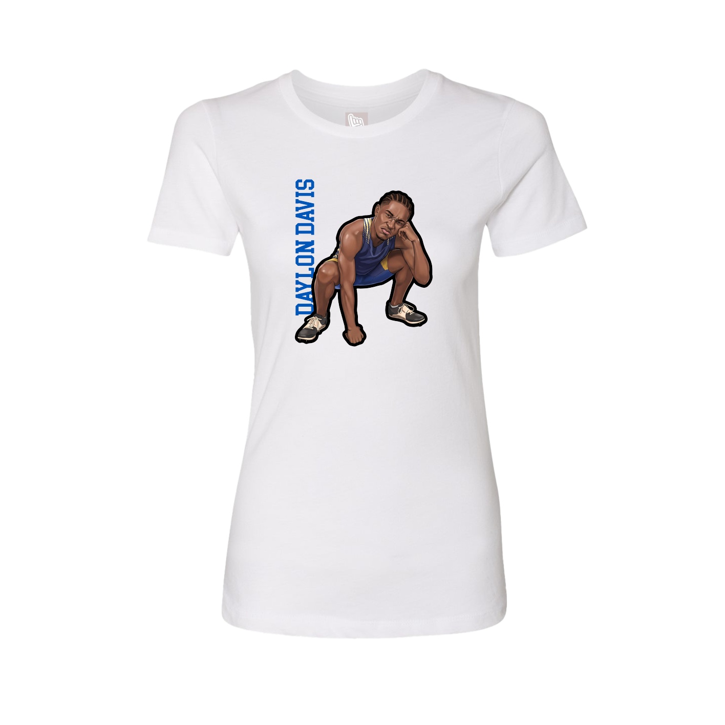 Womens Tee — Name Vertical in White