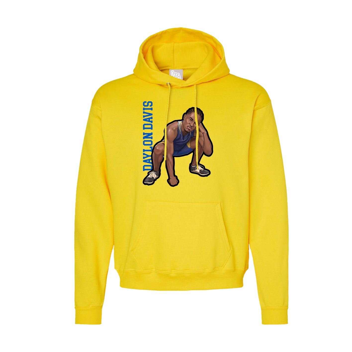 Hoodie — Name Vertical in Yellow