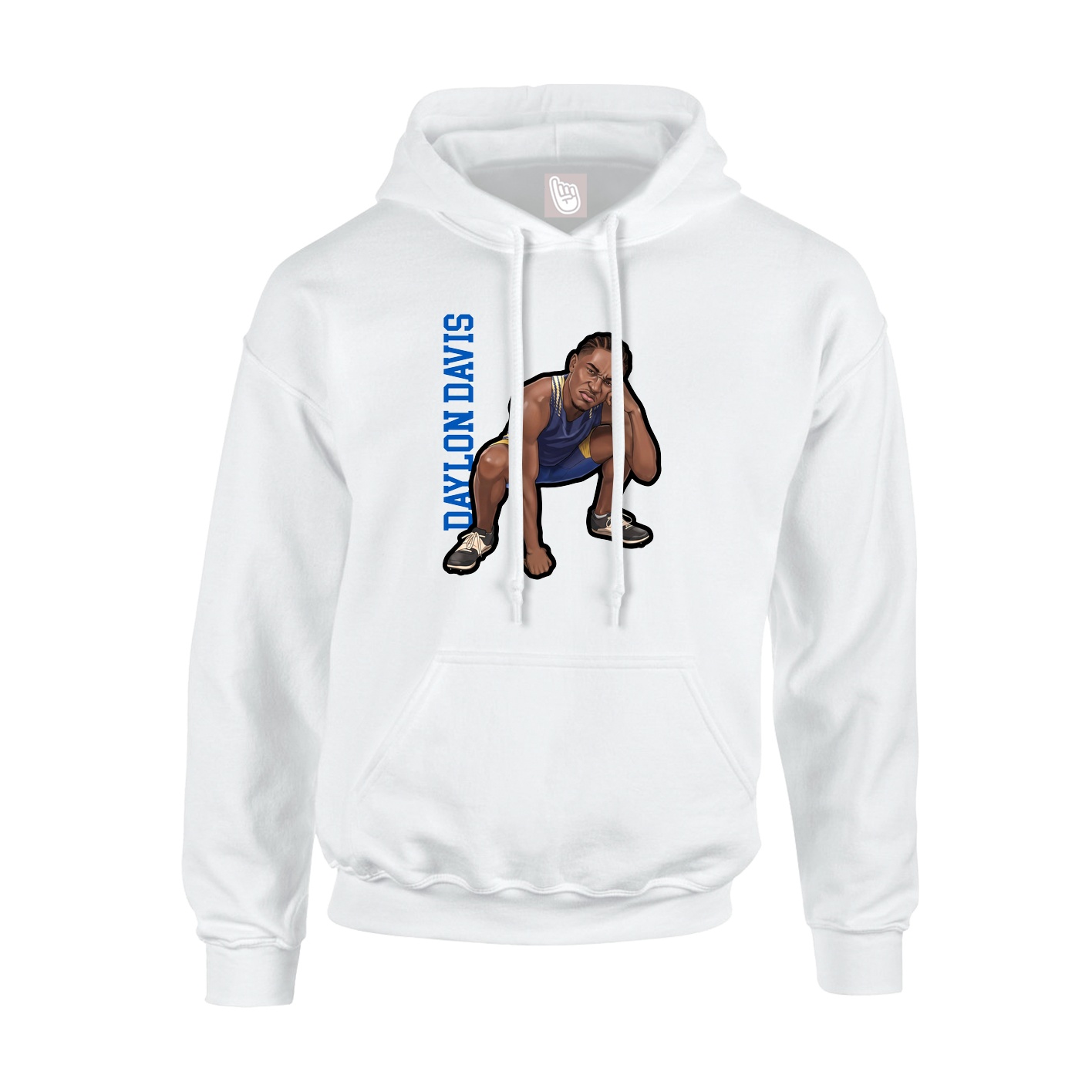Hoodie — Name Vertical in White