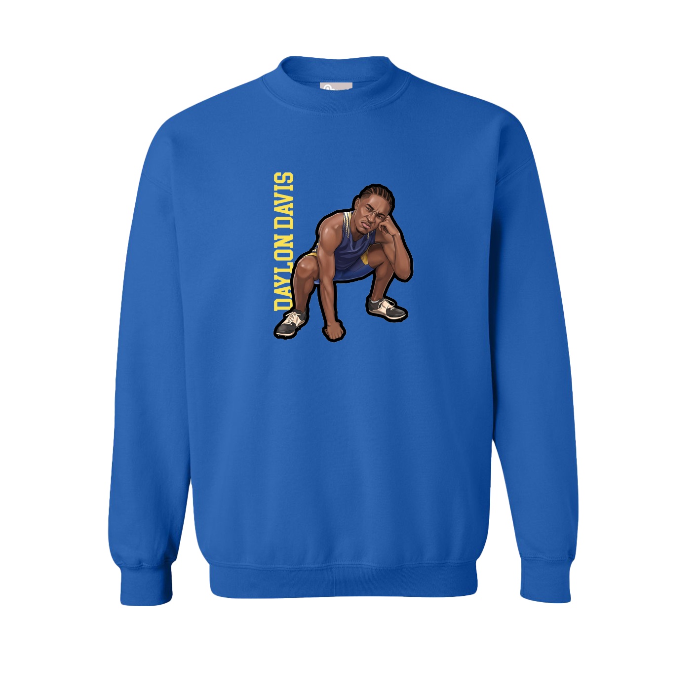 Fleece Crew — Name Vertical in Royal