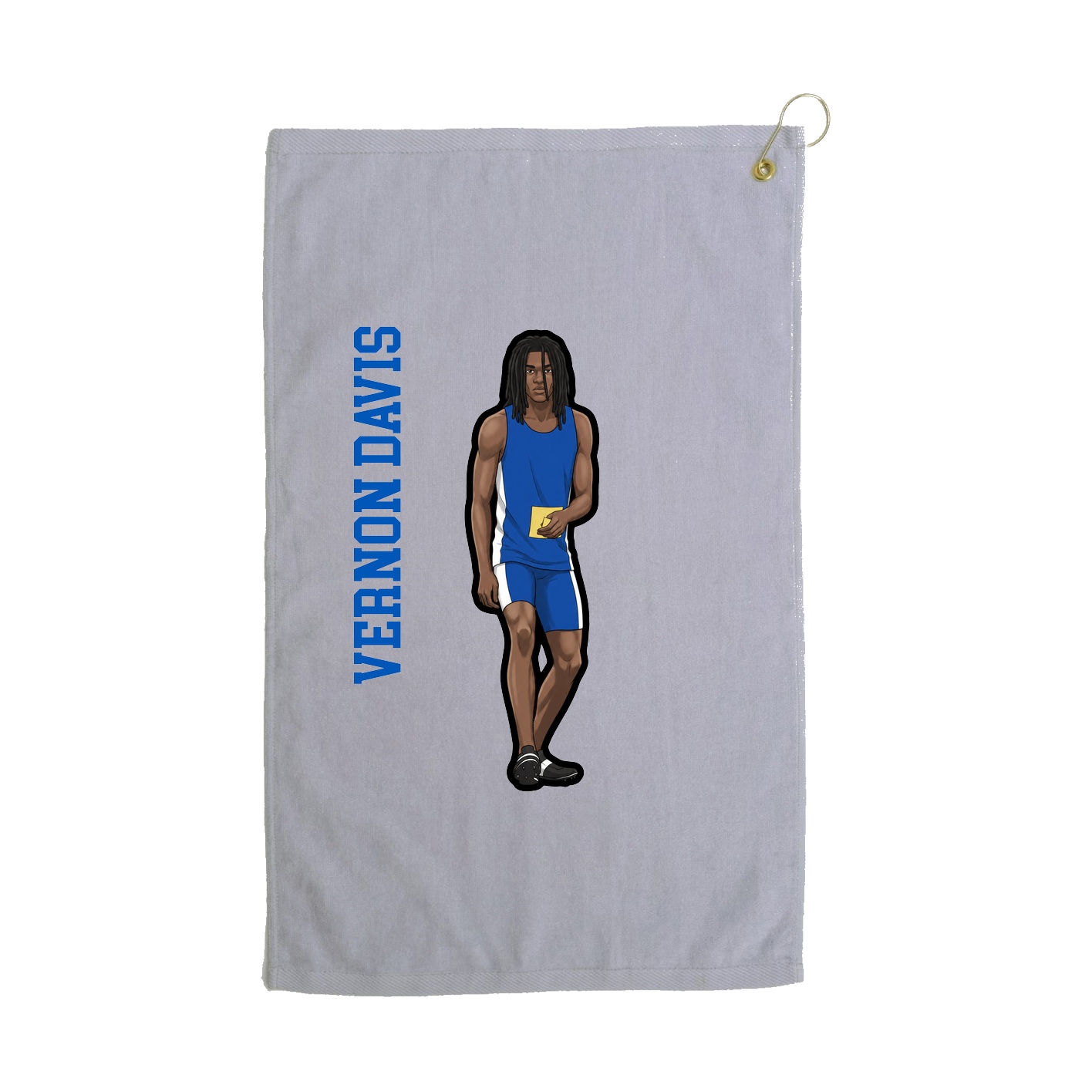 Golf Towel — Name Vertical in Grey