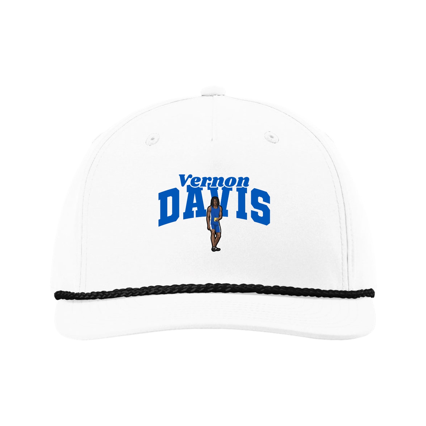 Five-Panel Classic Rope Cap — Signature Arch in White