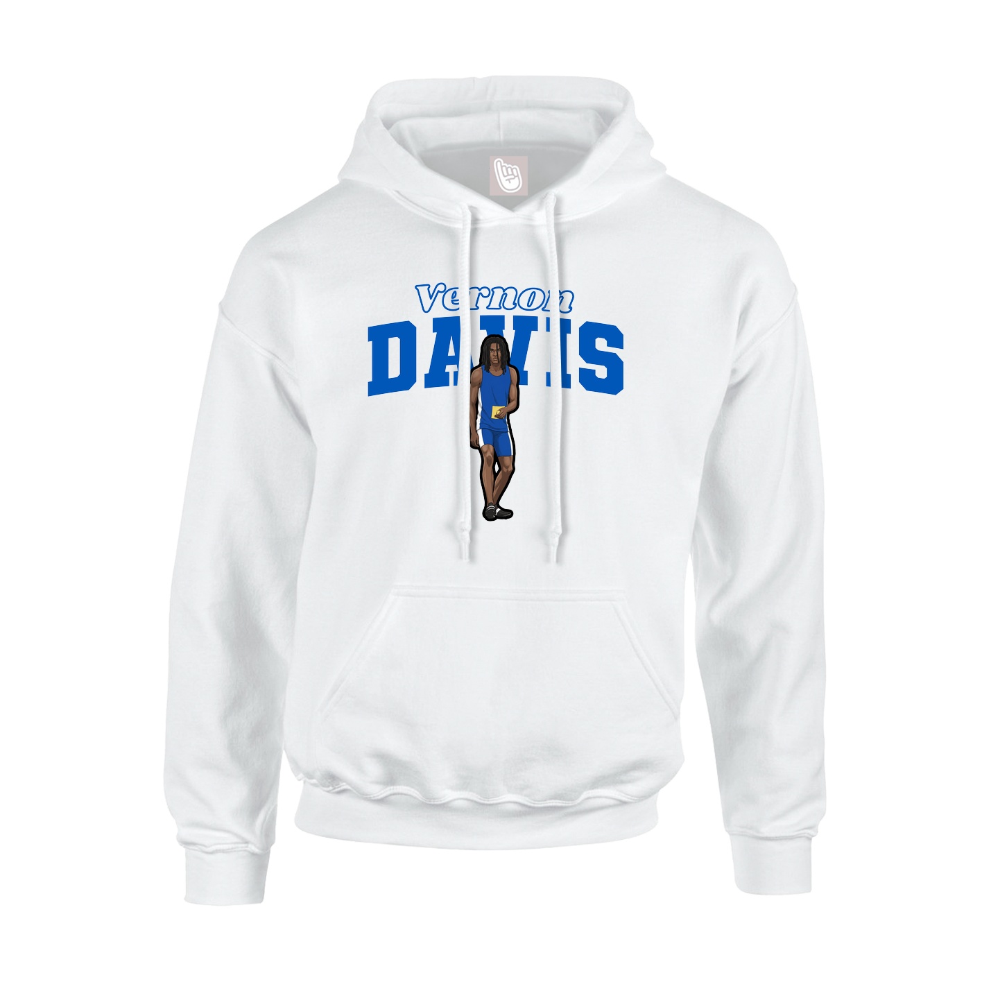 Youth Hoodie — Name Arch in White