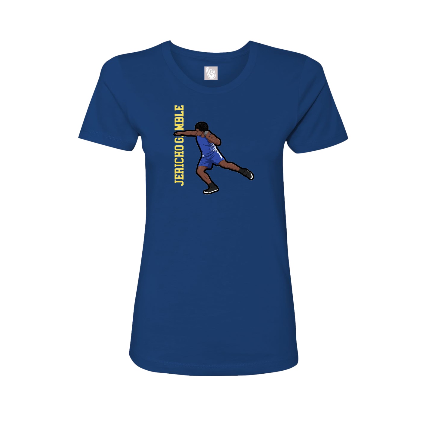 Womens Tee — Name Vertical in Royal