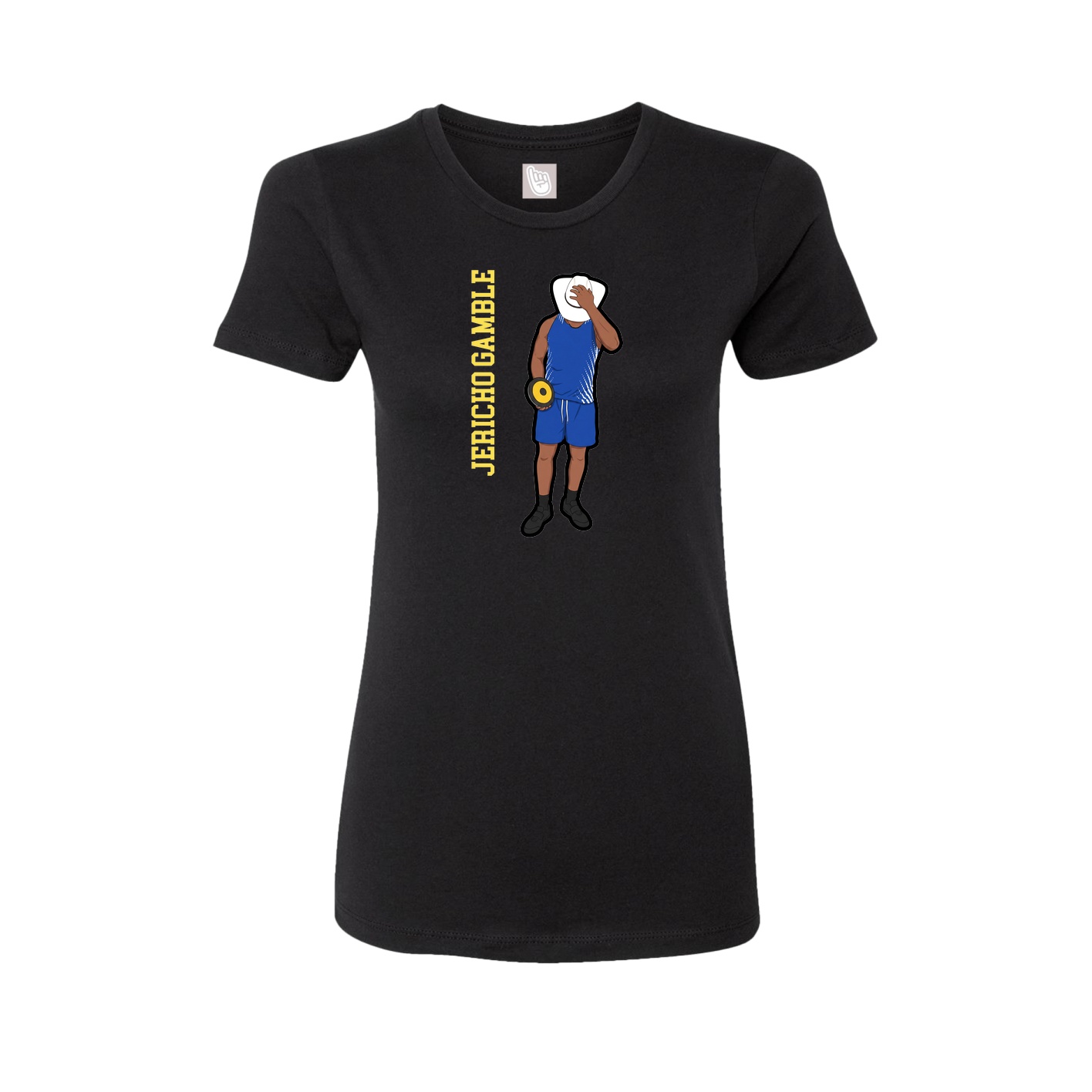 Womens Tee — Name Vertical in Black