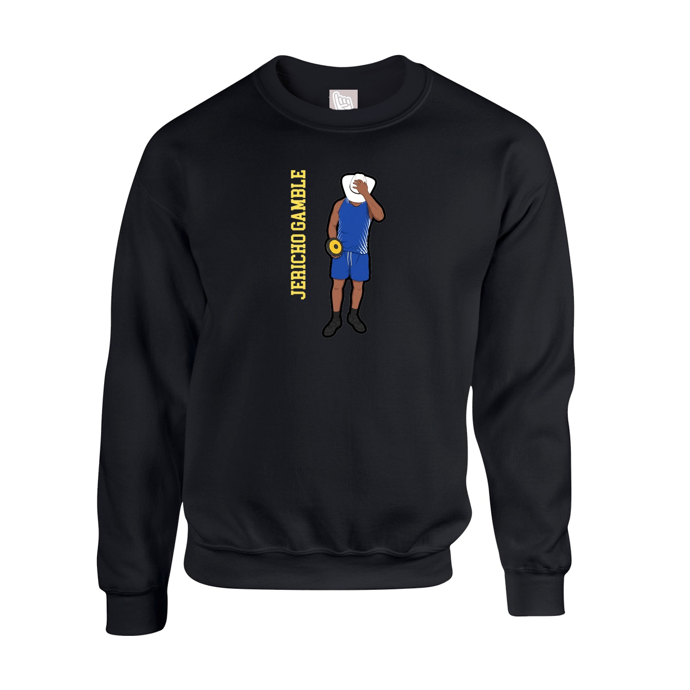 Fleece Crew — Name Vertical in Black