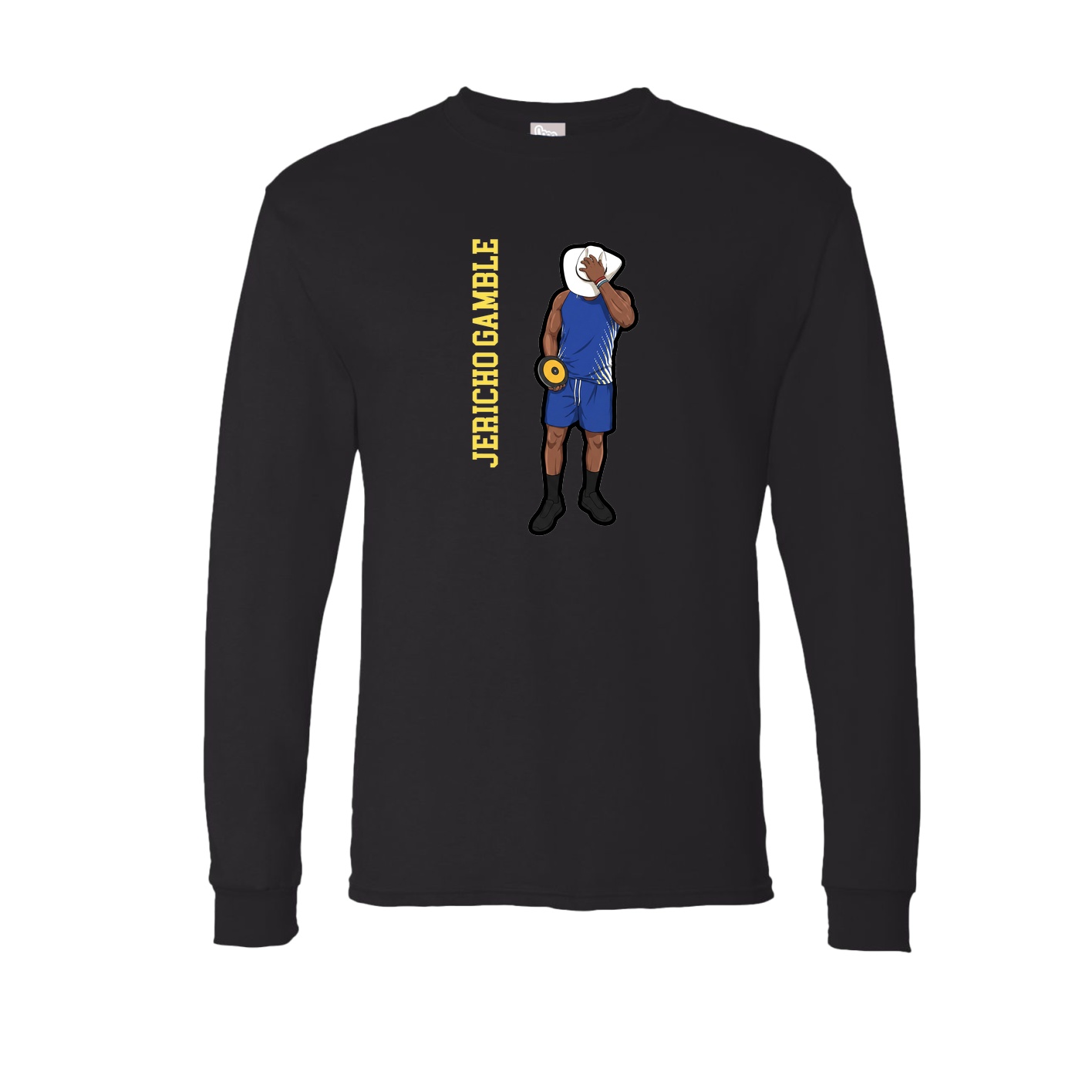 Long Sleeve Tee — Name Vertical in Black