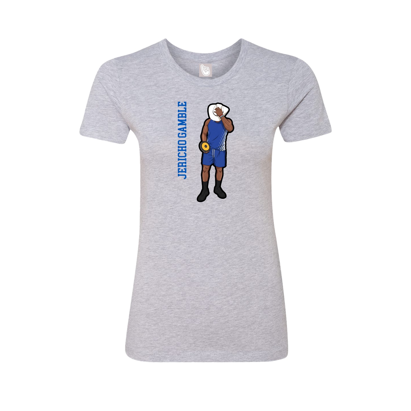 Womens Tee — Name Vertical in Grey