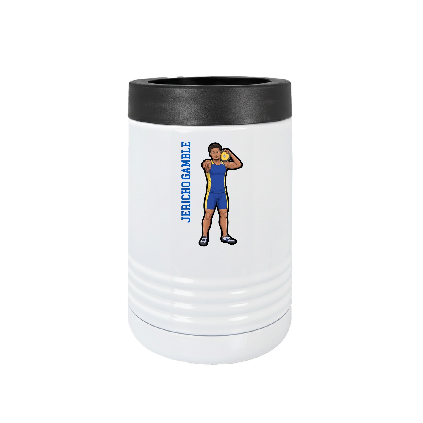 Beverage Holder — Name Vertical in White