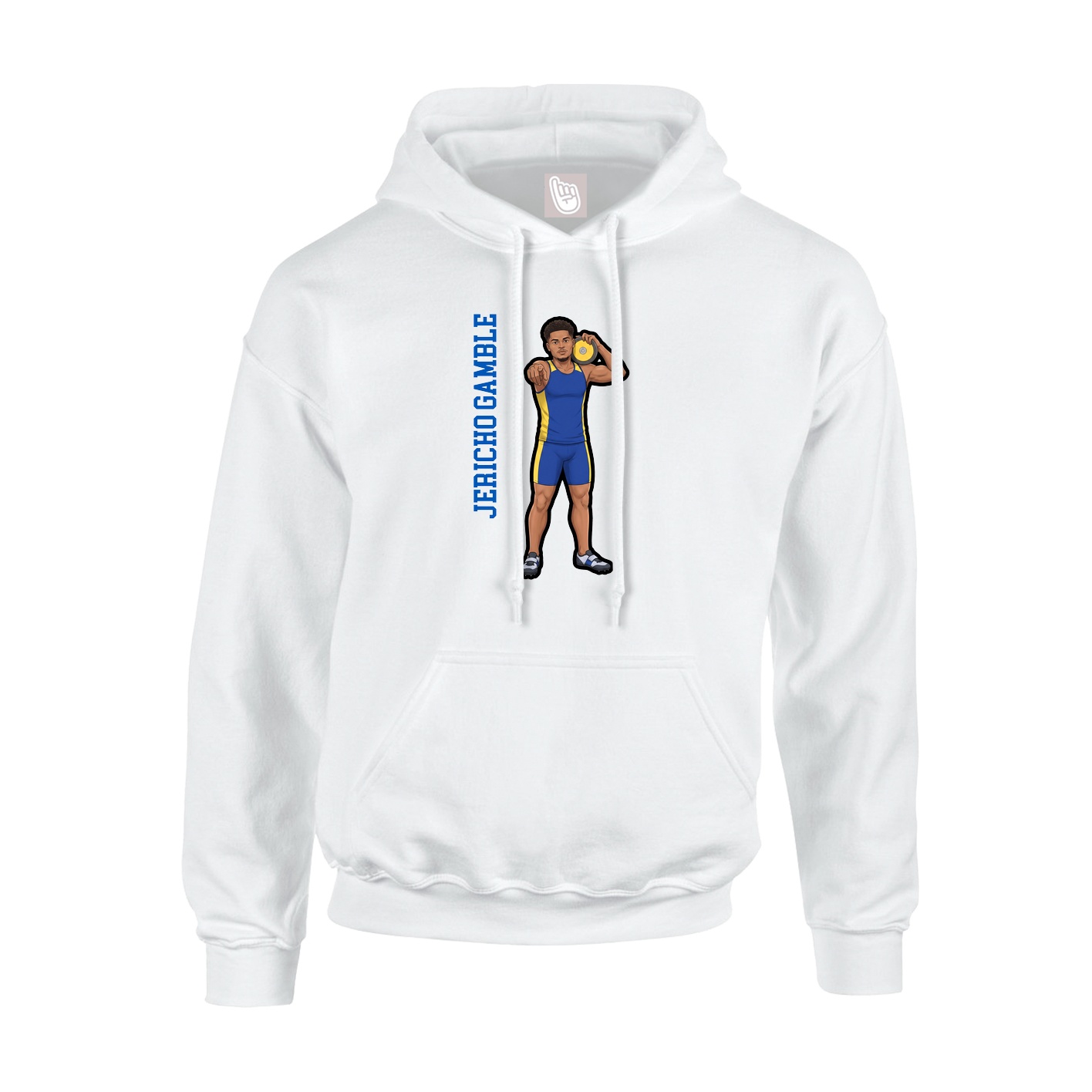 Youth Hoodie — Name Vertical in White