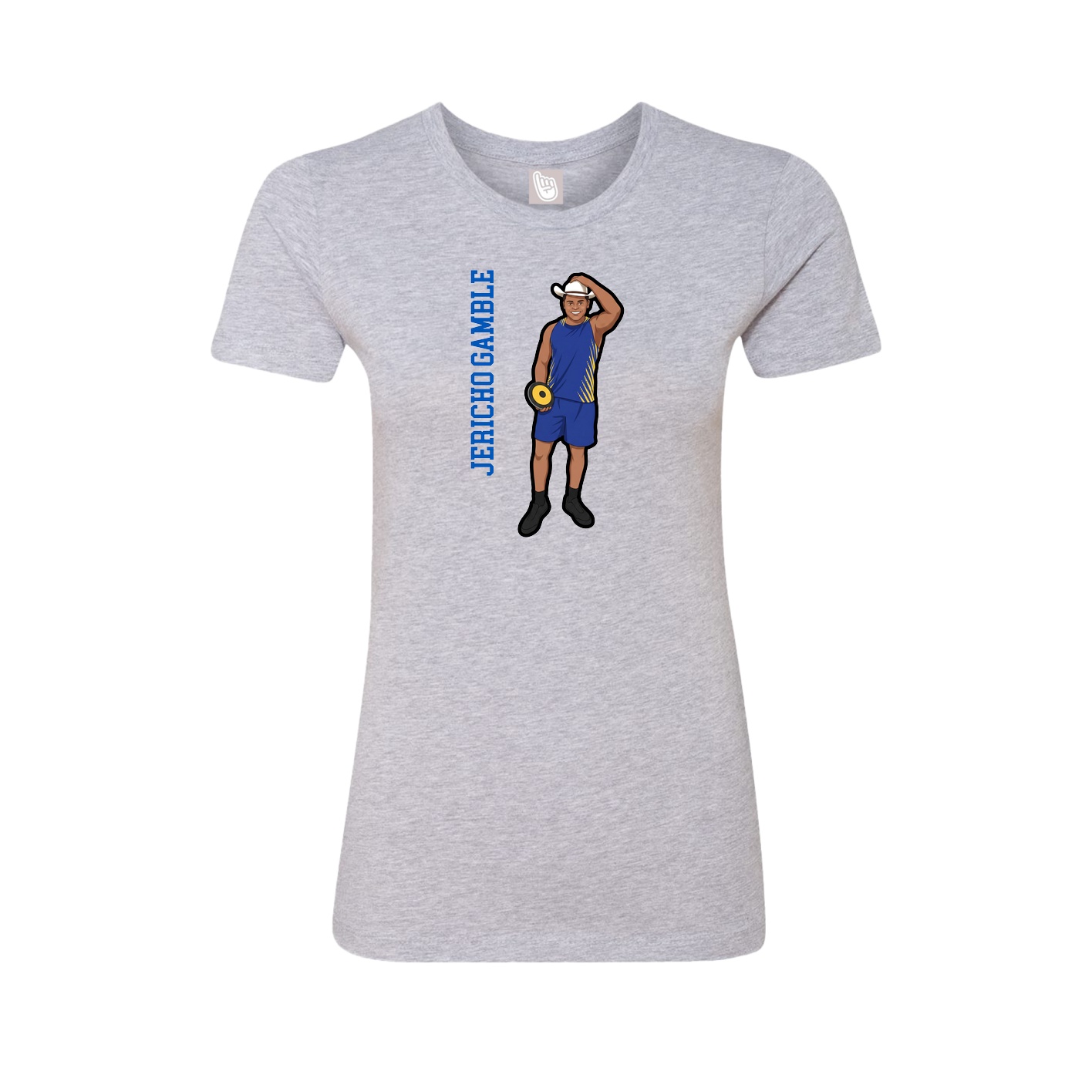 Womens Tee — Name Vertical in Grey