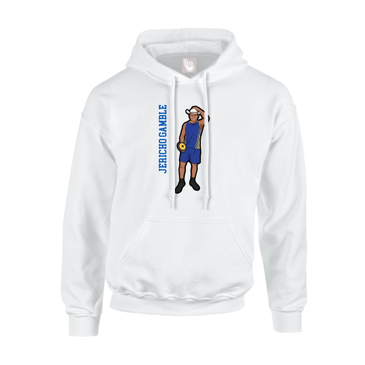 Hoodie — Name Vertical in White