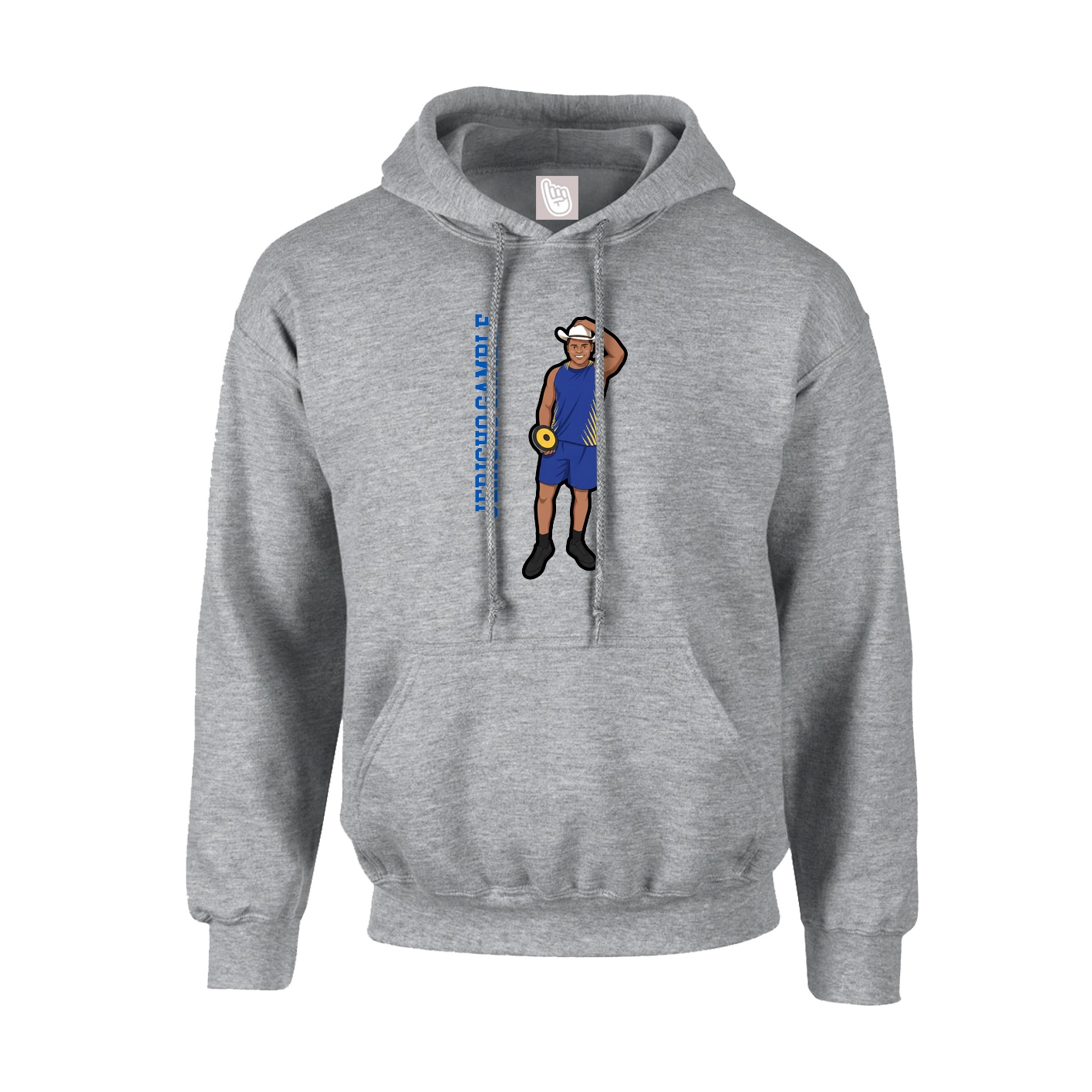 Youth Hoodie — Name Vertical in Grey