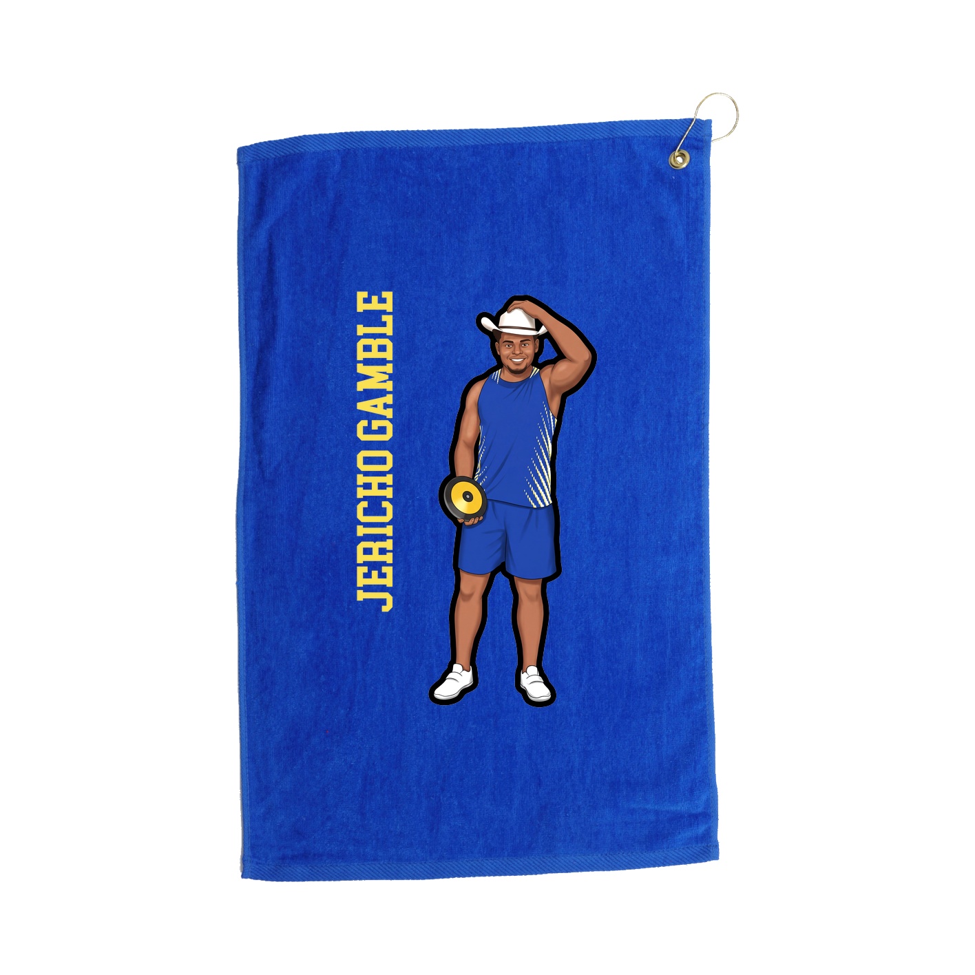 Golf Towel — Name Vertical in Royal