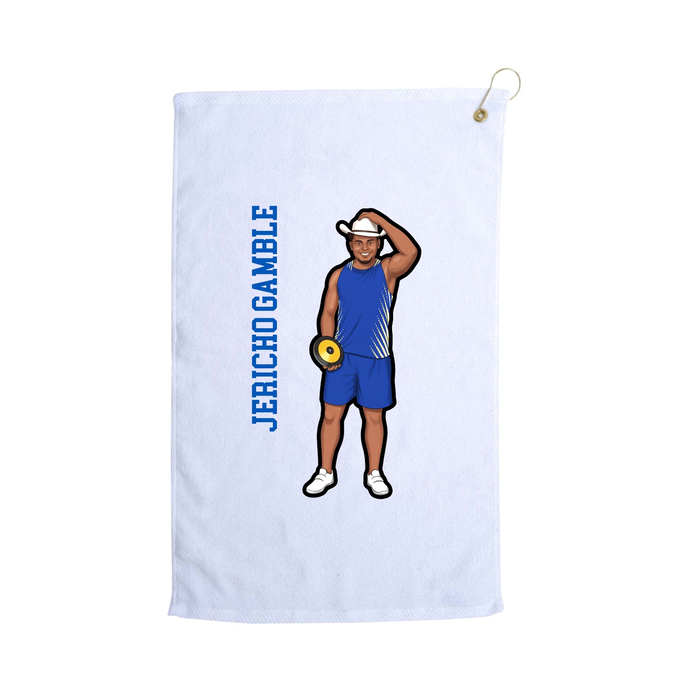 Golf Towel — Name Vertical in White