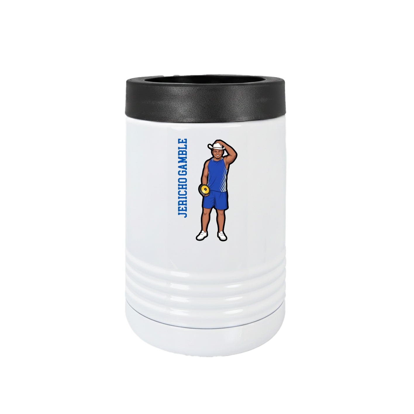 Beverage Holder — Name Vertical in White