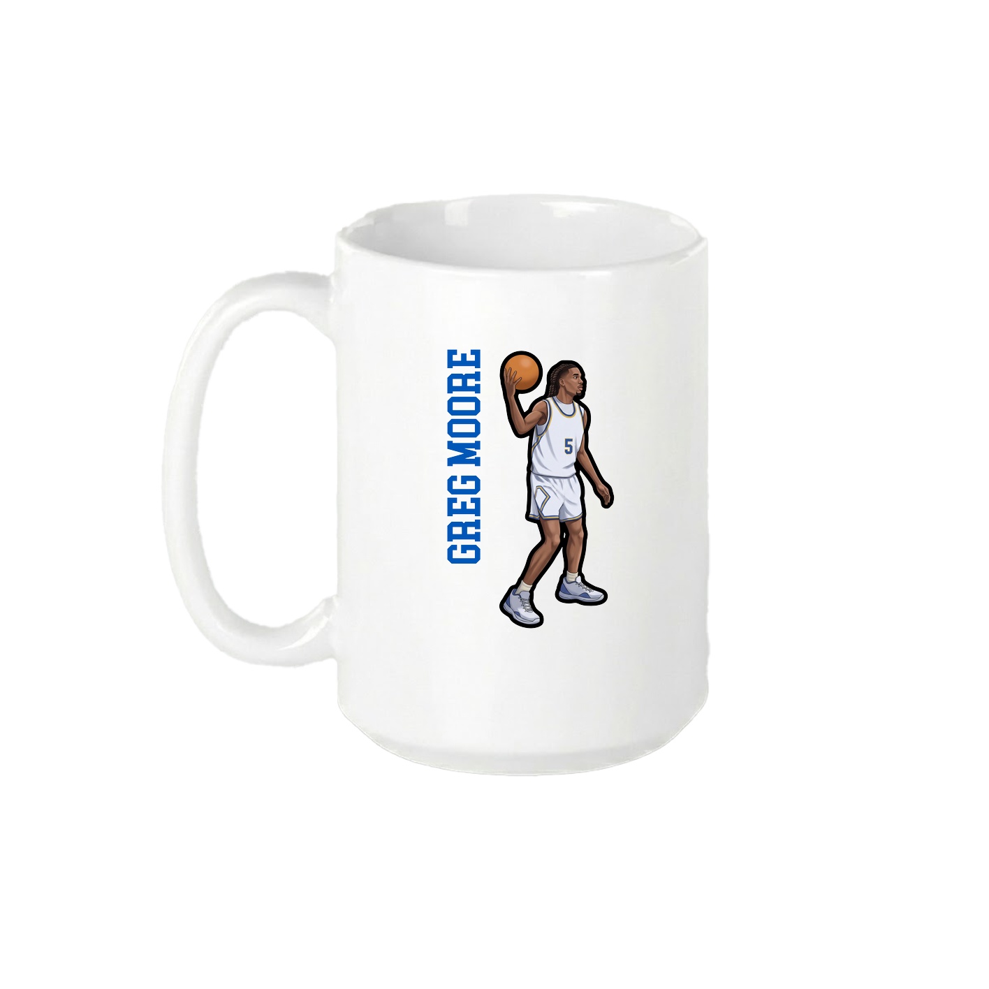 15oz Coffee Mug — Name Vertical in White