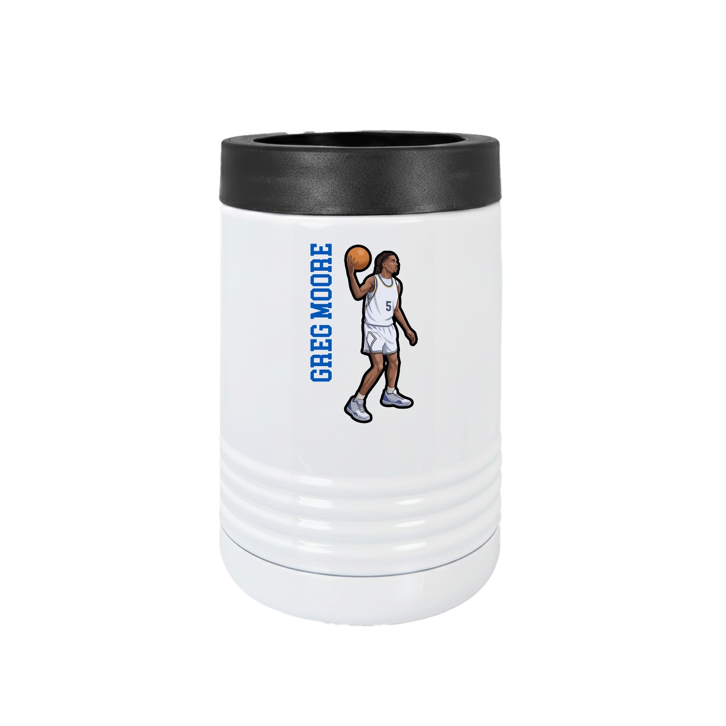 Beverage Holder — Name Vertical in White