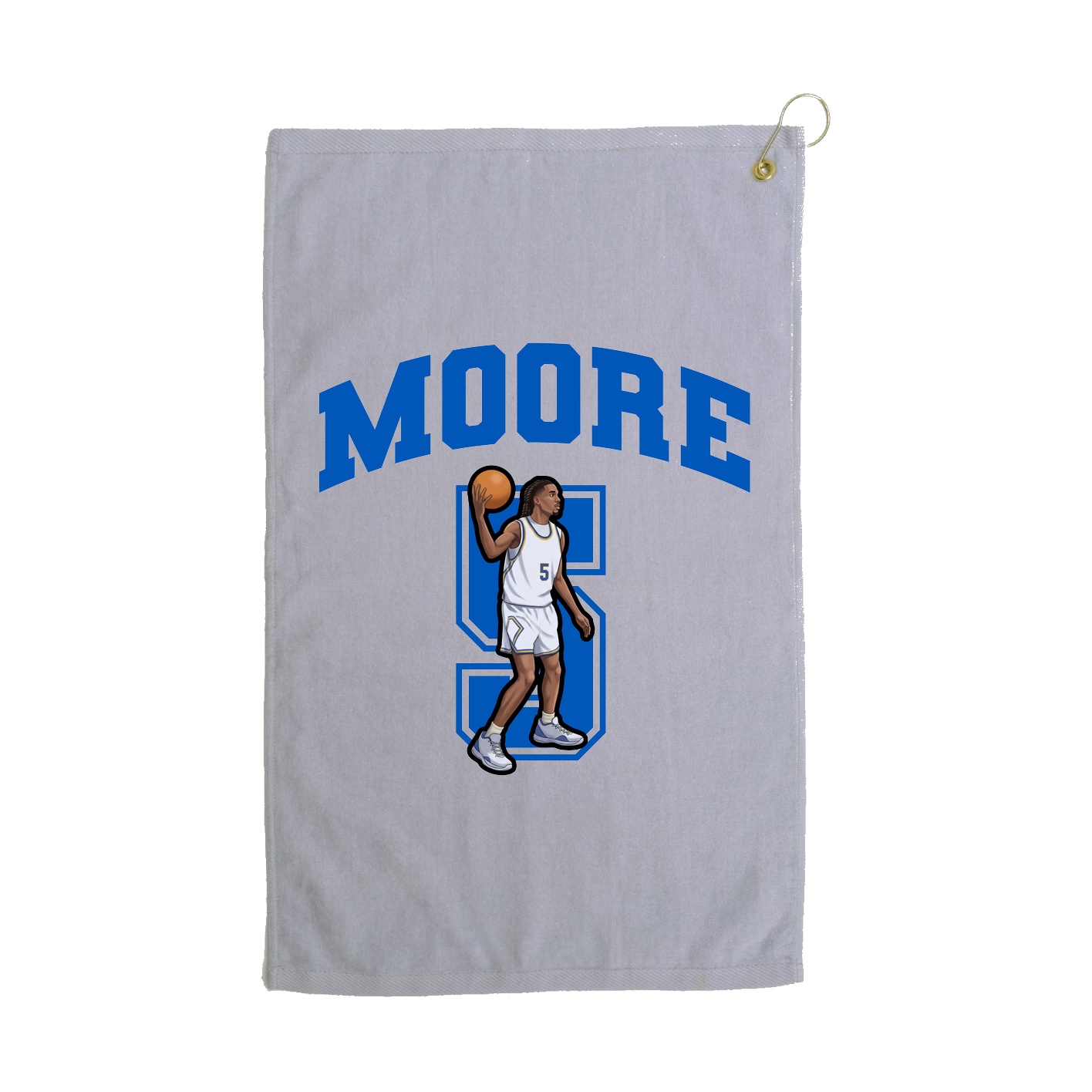 Golf Towel — Number in Grey