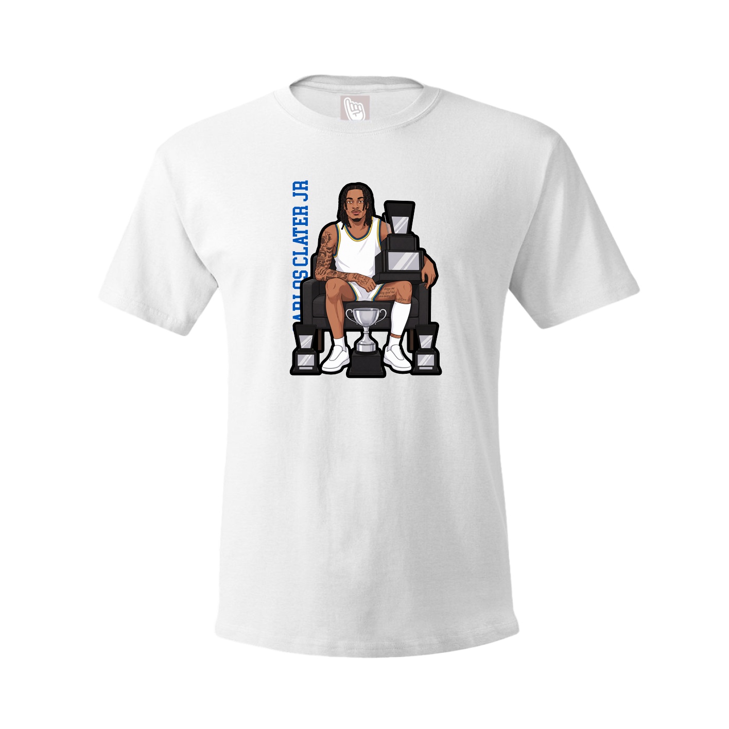 Tee — Name Vertical in White