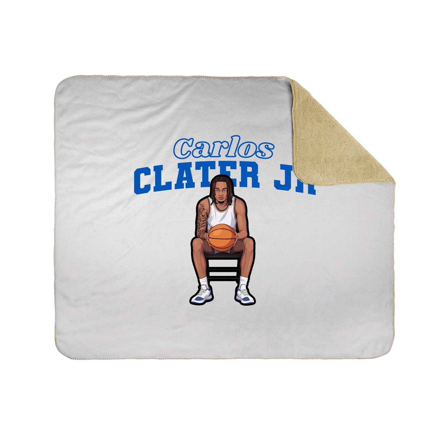 Throw Blanket — Name Arch in White