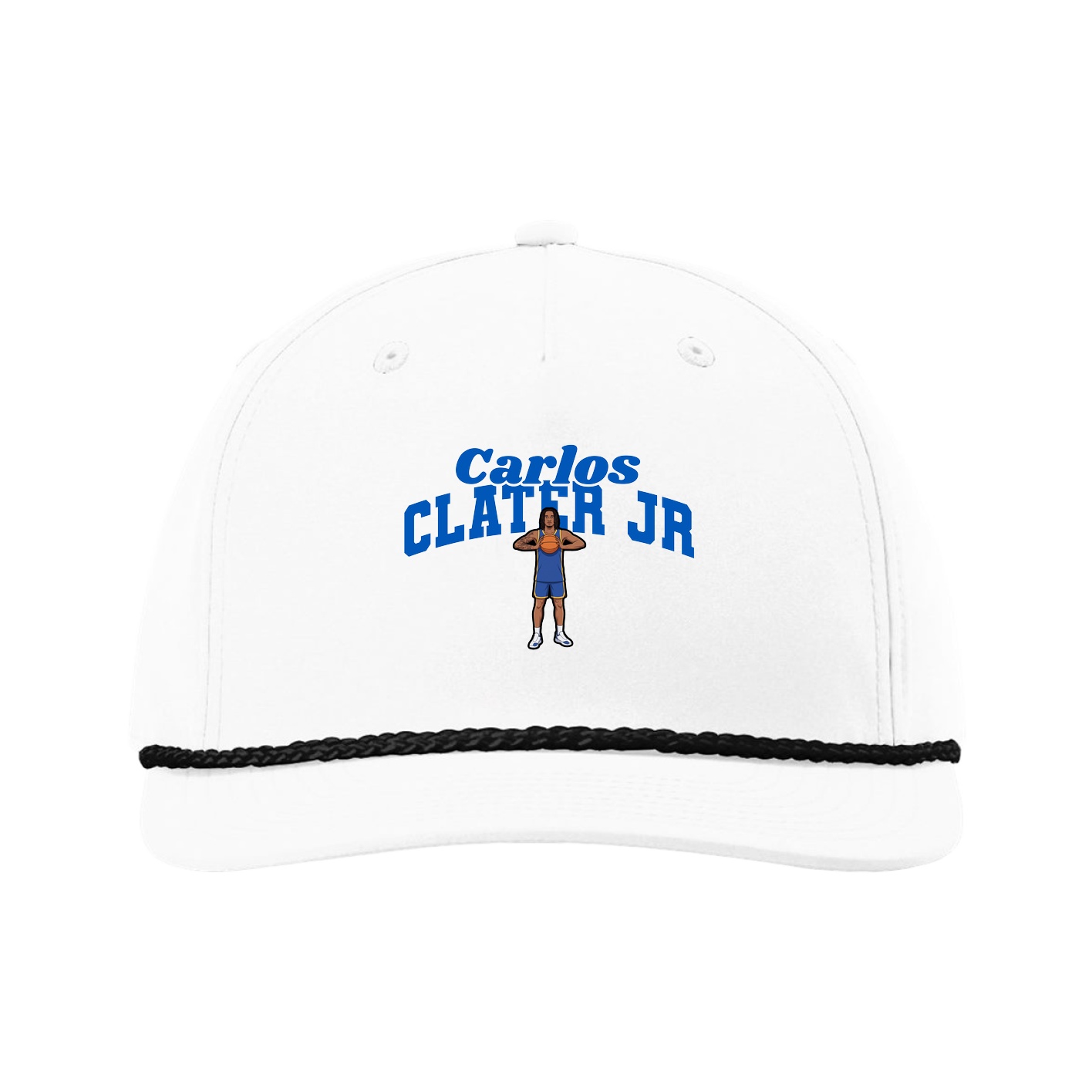 Five-Panel Classic Rope Cap — Signature Arch in White