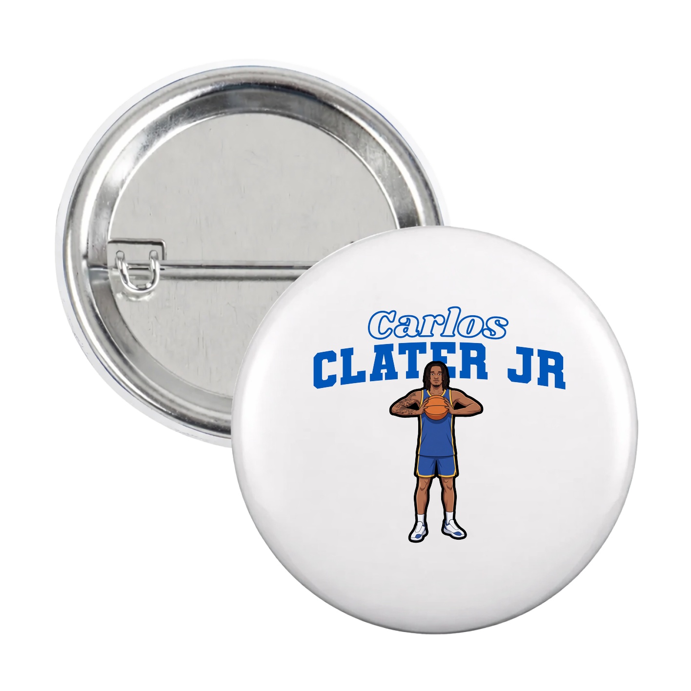 Game Day Button — Name Arch in White