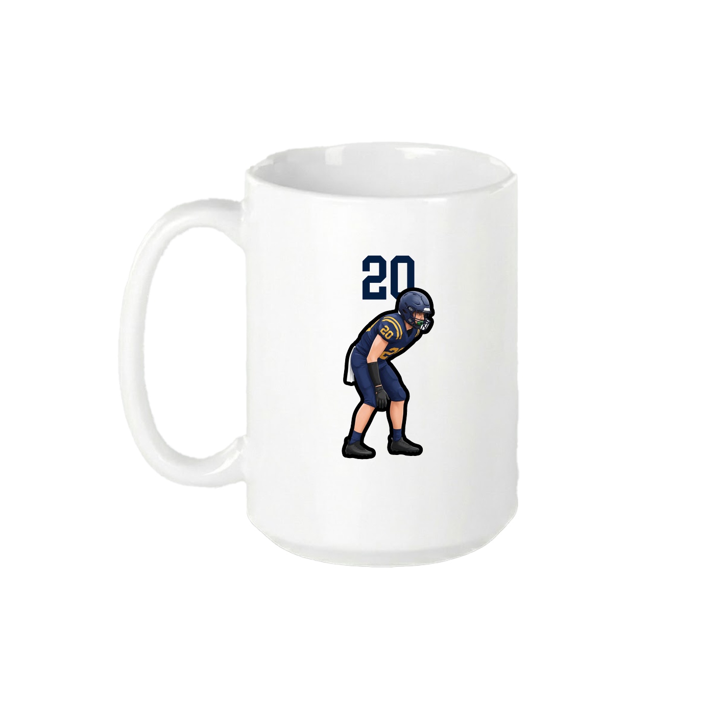 15oz Coffee Mug — Number Top in White