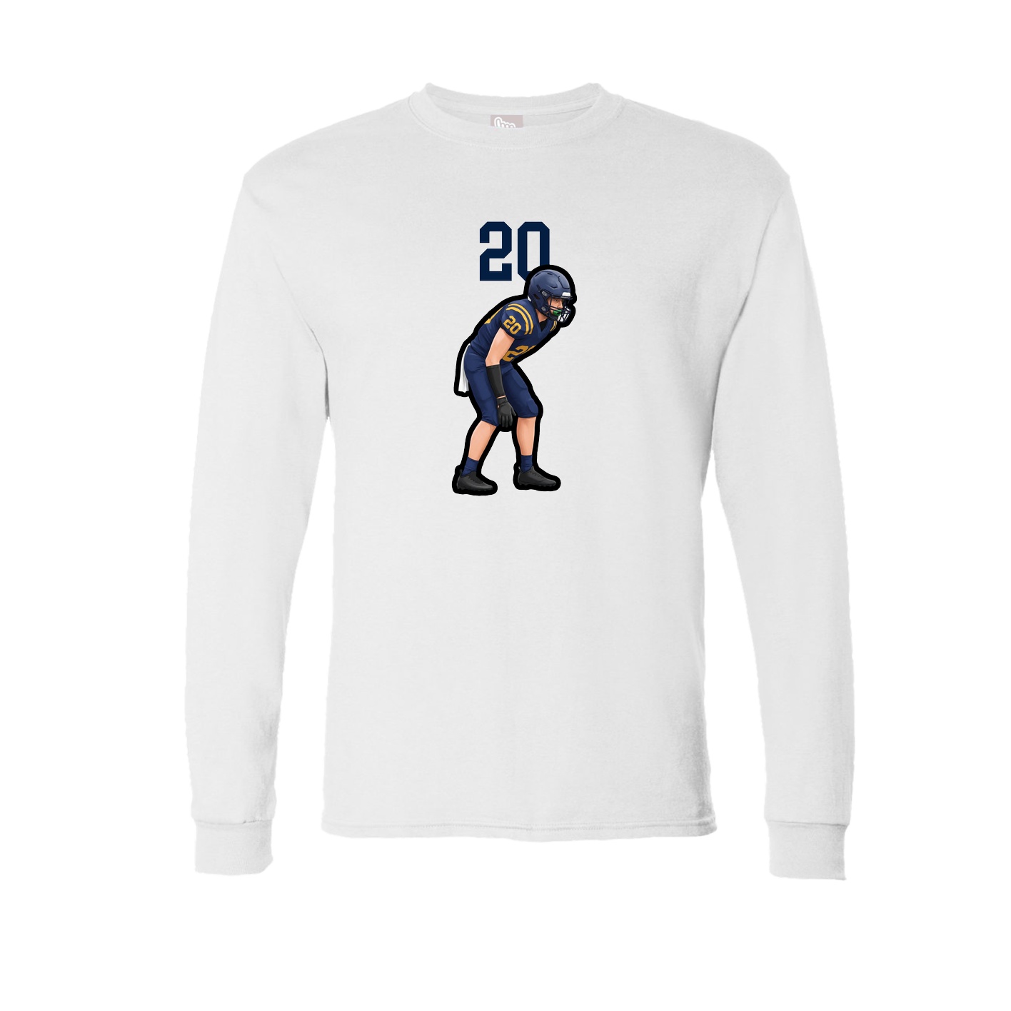 Long Sleeve Tee — Number Top in White