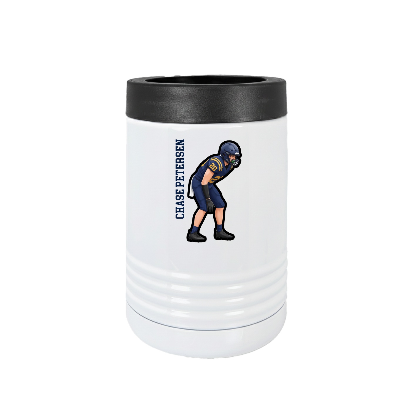 Beverage Holder — Name Vertical in White