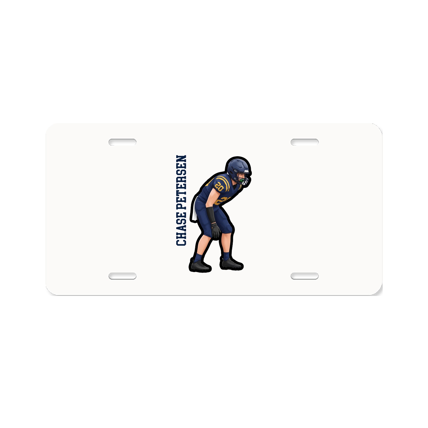 License Plate — Name Vertical in Classic