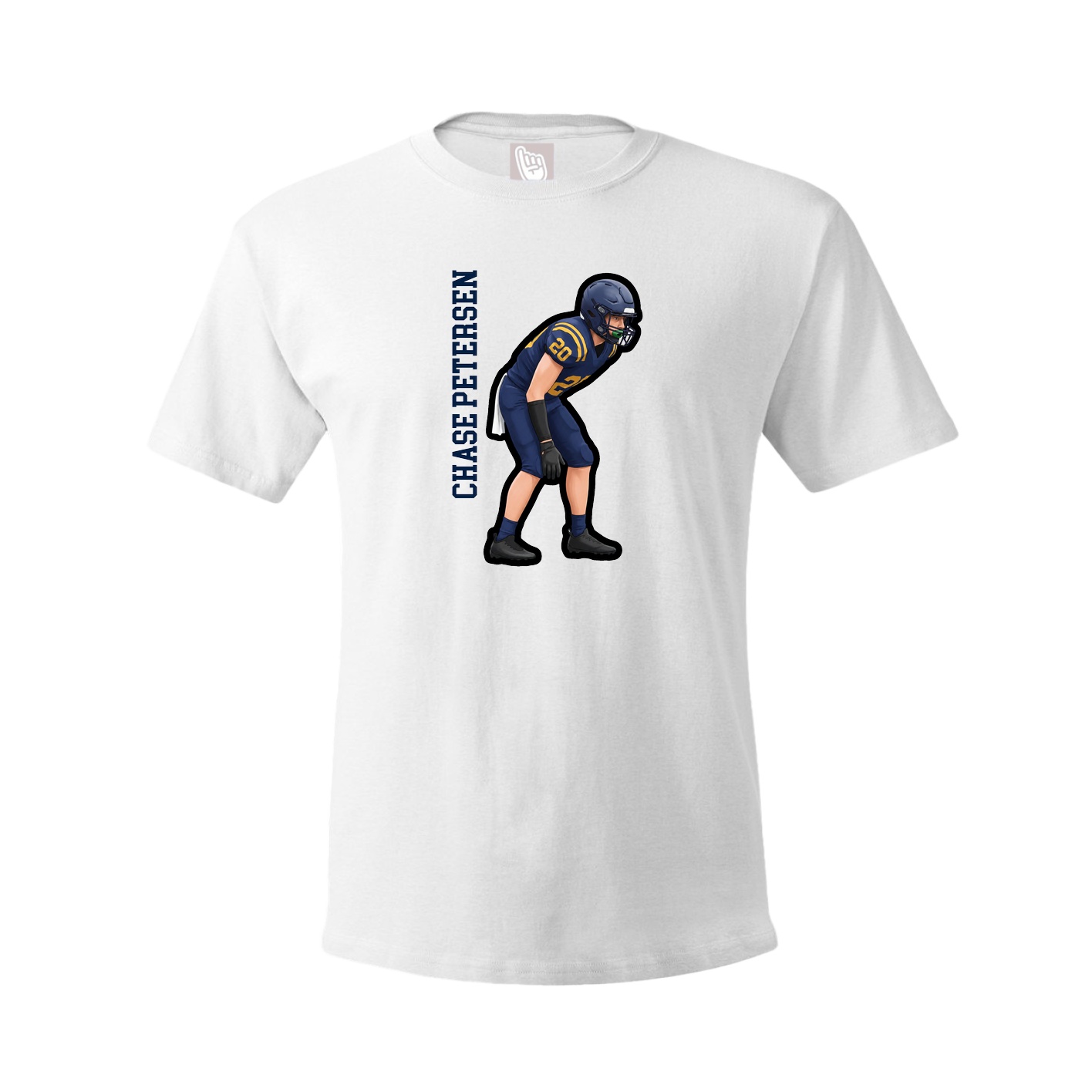 Tee — Name Vertical in White
