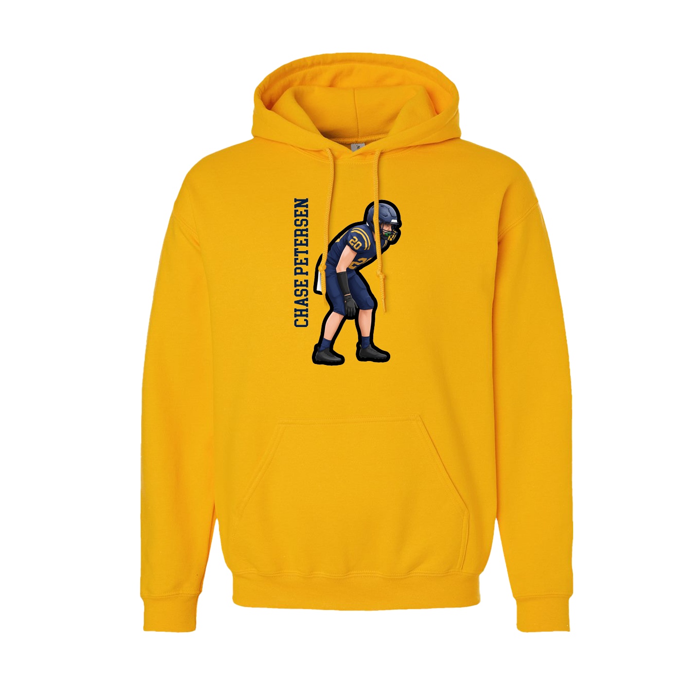 Youth Hoodie — Name Vertical in Gold