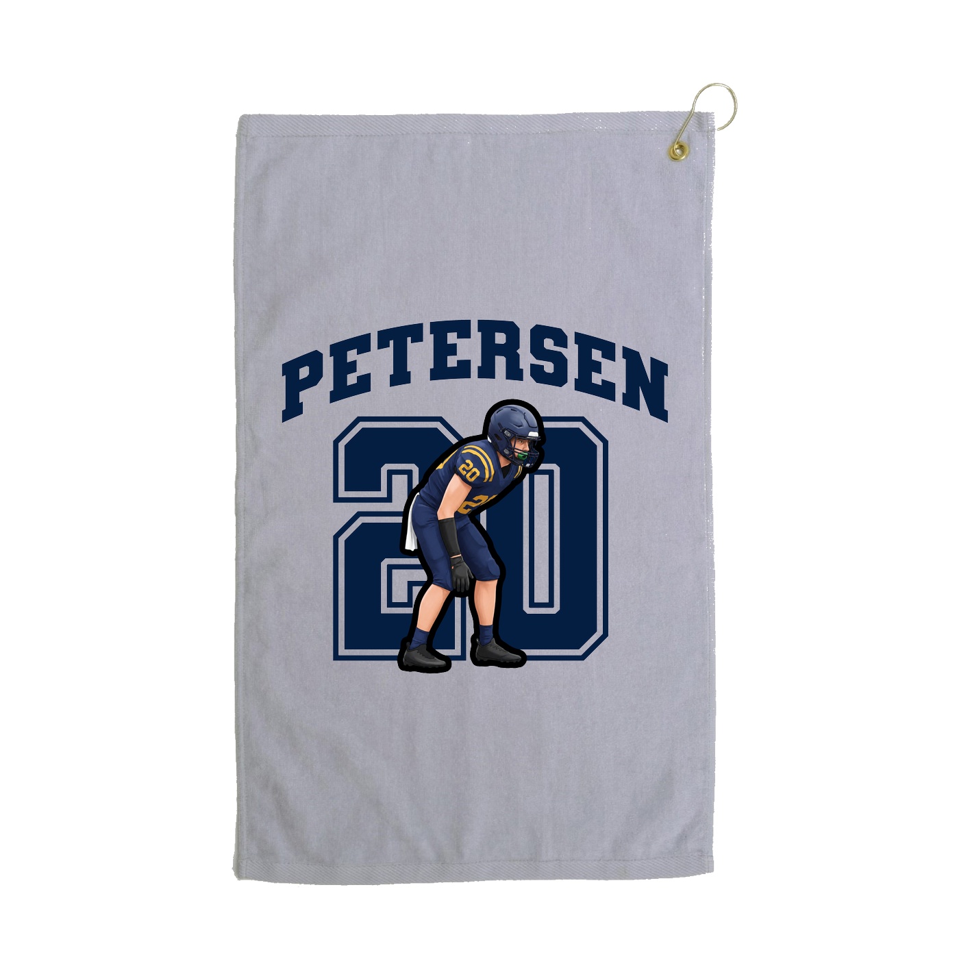 Golf Towel — Number in Grey