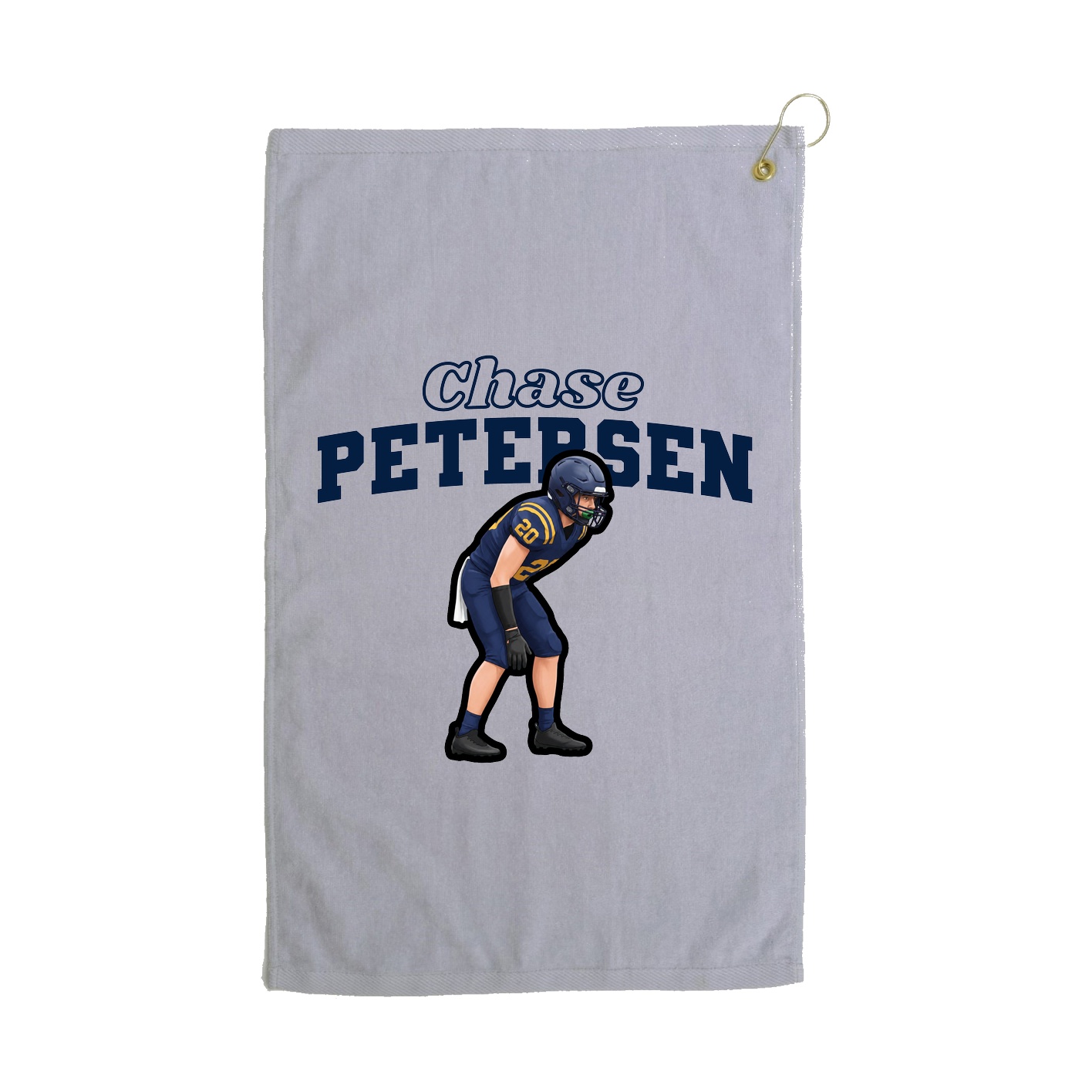 Golf Towel — Name Arch in Grey