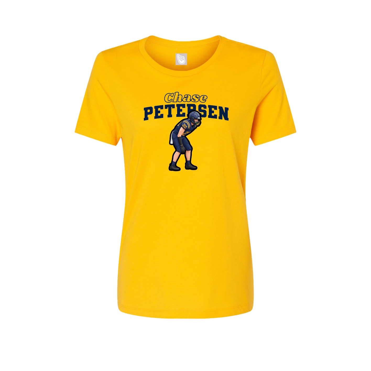 Fitted Women's Tee — Name Arch in Gold