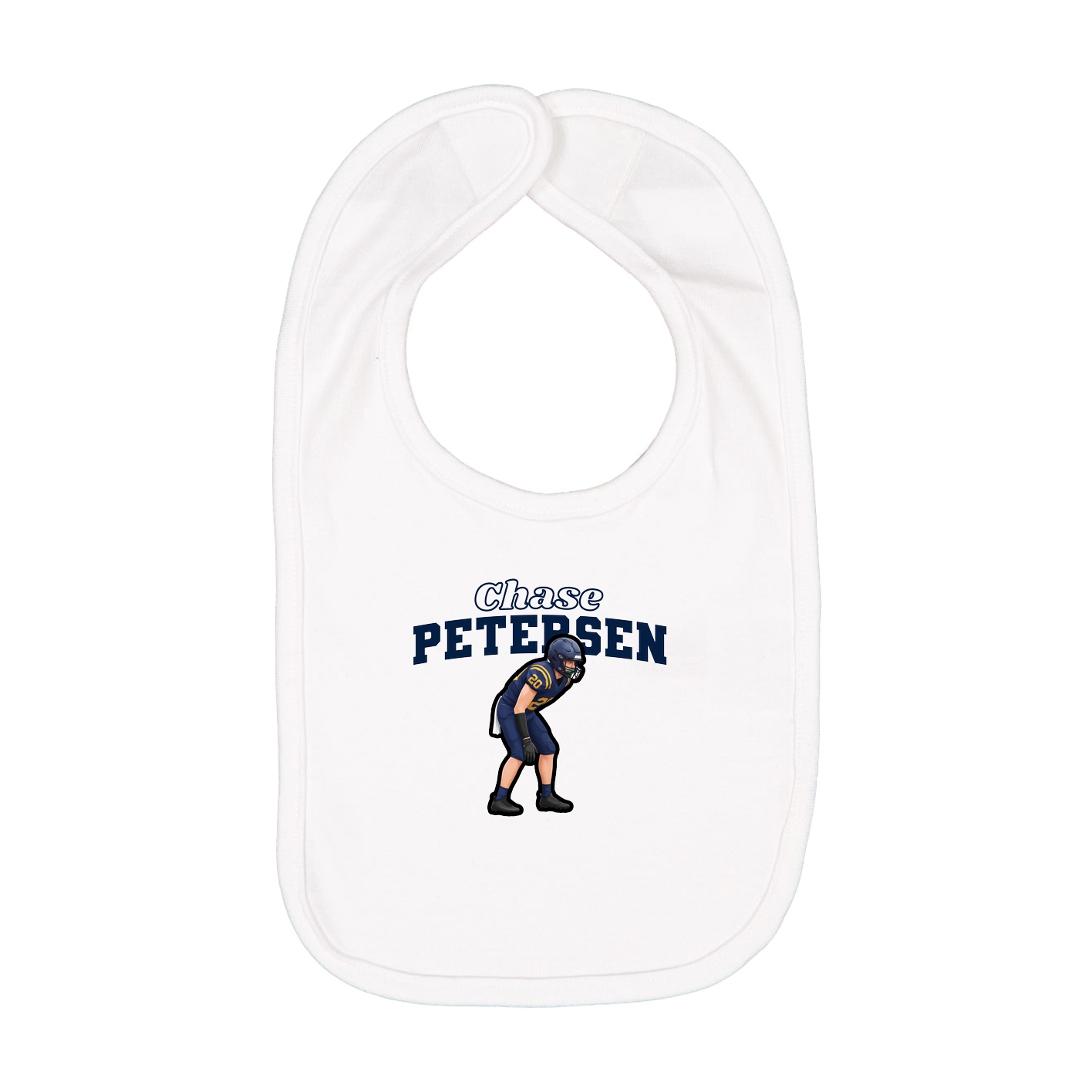 Infant Bib — Name Arch in White