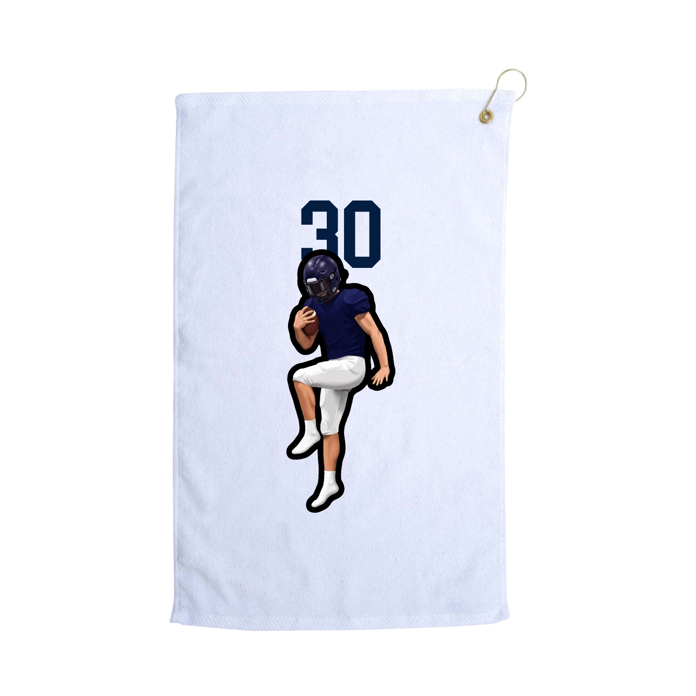 Golf Towel — Number Top in White